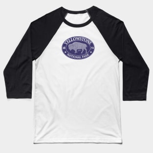 Yellowstone National Park Walking Bison Baseball T-Shirt